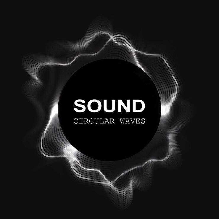 Vector sound wave isolated on black background