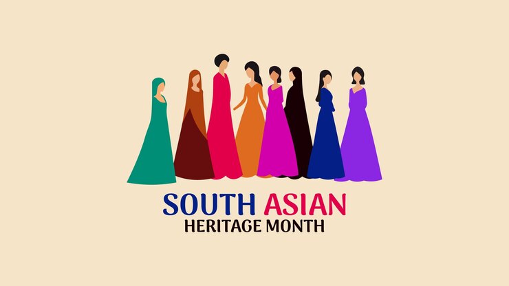 Vector south asian heritage month honoring culture community contribution