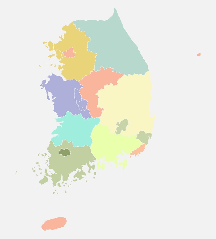 South Korea map vector illustration on white background