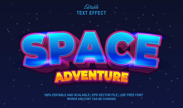 Space Adventure Editable Text Effect 3D Style