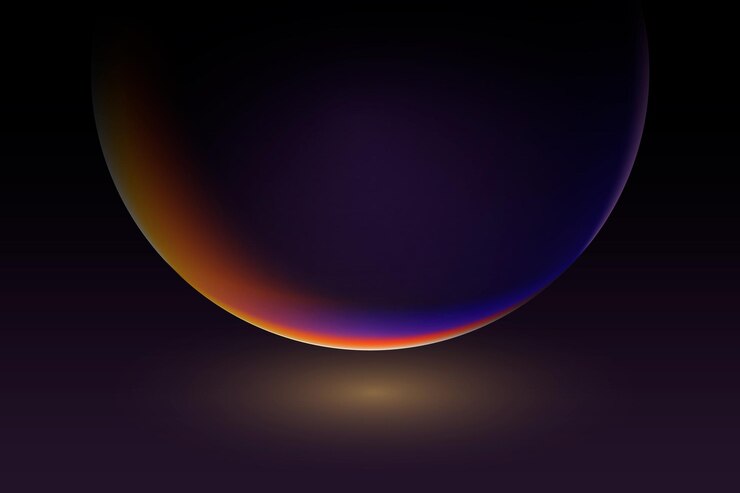 Space background with planet and shining light