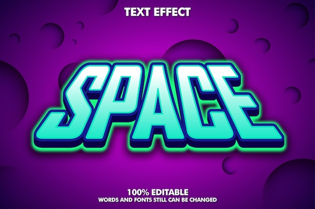 Space editable text effect with dark