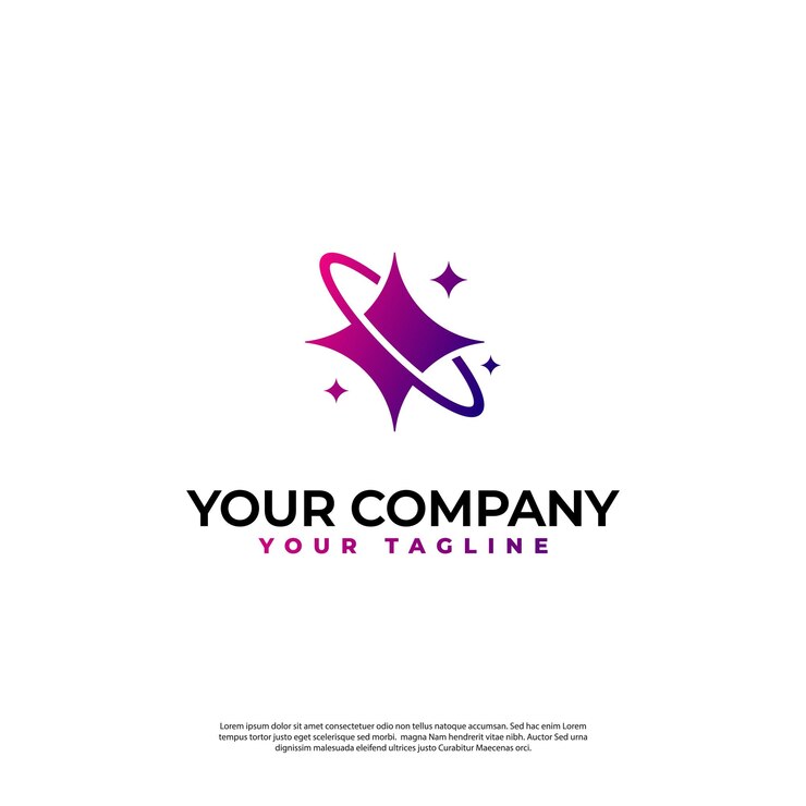 Space illustration logo in modern minimalist style