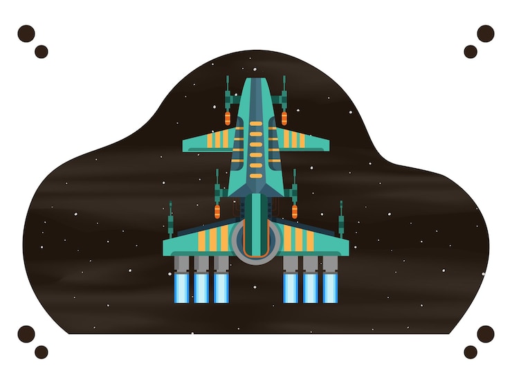 Vector space station concept illustration stylish and beautiful