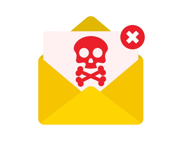 Spam email vector icon. . Spam email message, virus
