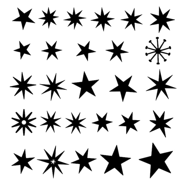 Sparkle star icons Shine icons Stars sparkles vector