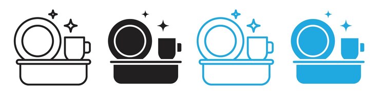 Sparkling Tableware Cleanliness Icon for Kitchen and Dining