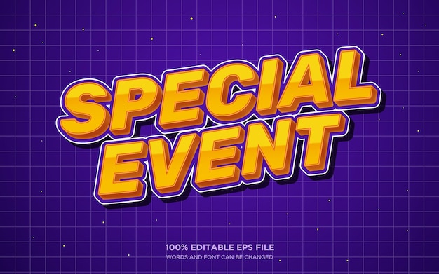 Special Event 3D editable text style effect