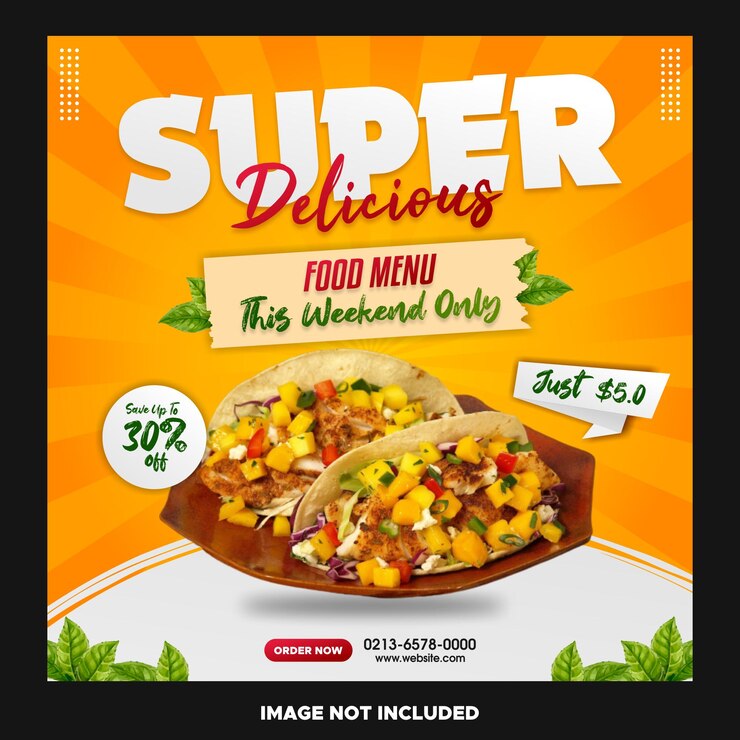 Vector special food menu promotion social media flyer or instagram post template