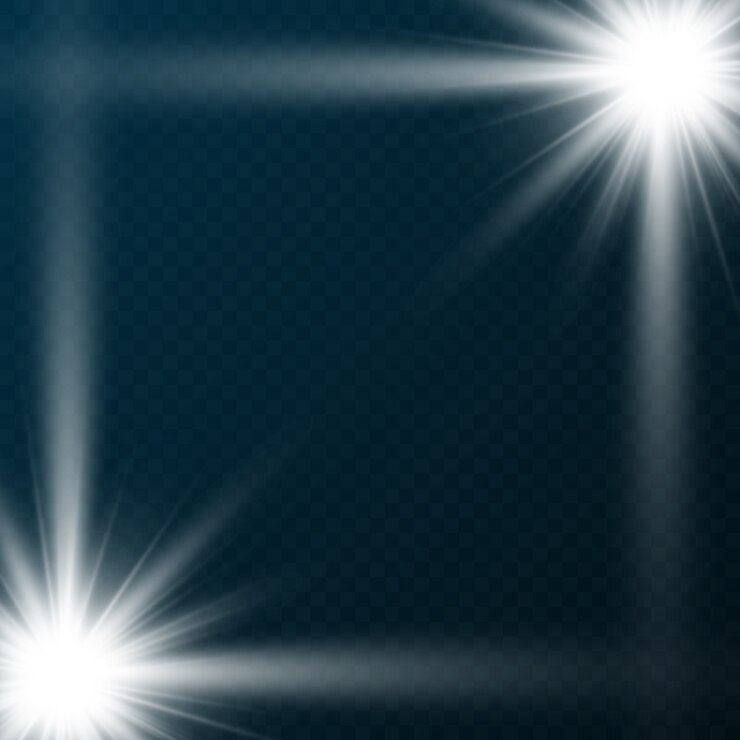 Special lens flash, light effect. The flash flashes rays and searchlight. illust.White glowing light. Beautiful star Light from the rays.  Bright beautiful star. Sunlight. Glare.