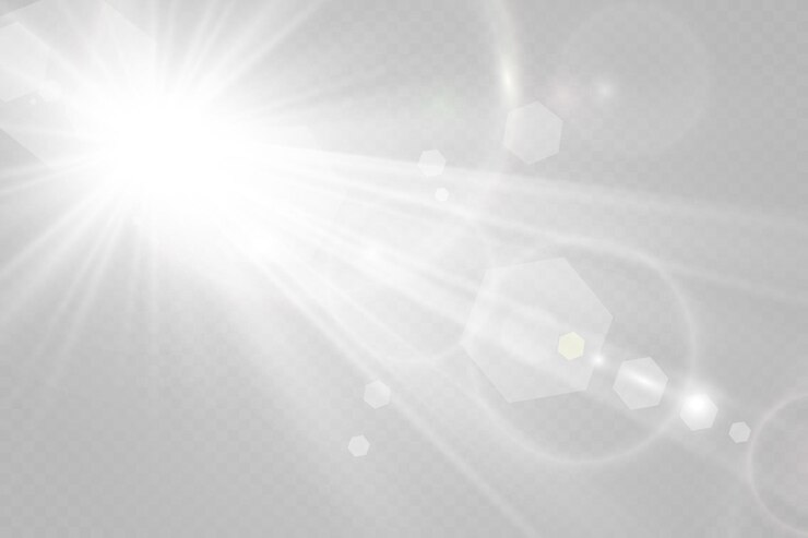 Special lens flash light effect The flash flashes rays and searchlight illustWhite glowing light