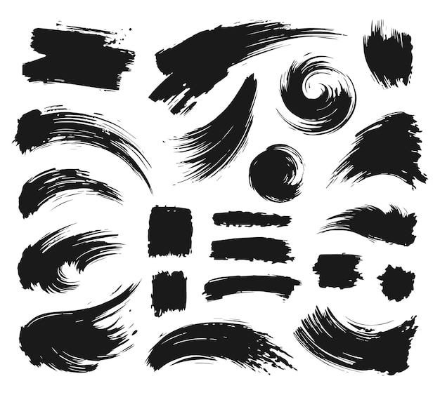 Spectacular collection of black color brush strokes