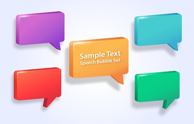 Speech Bubble Set colorful thought bubbles