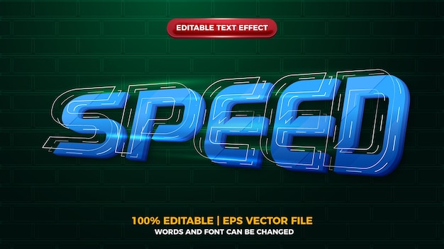 Speed future glow 3d editbale text effect