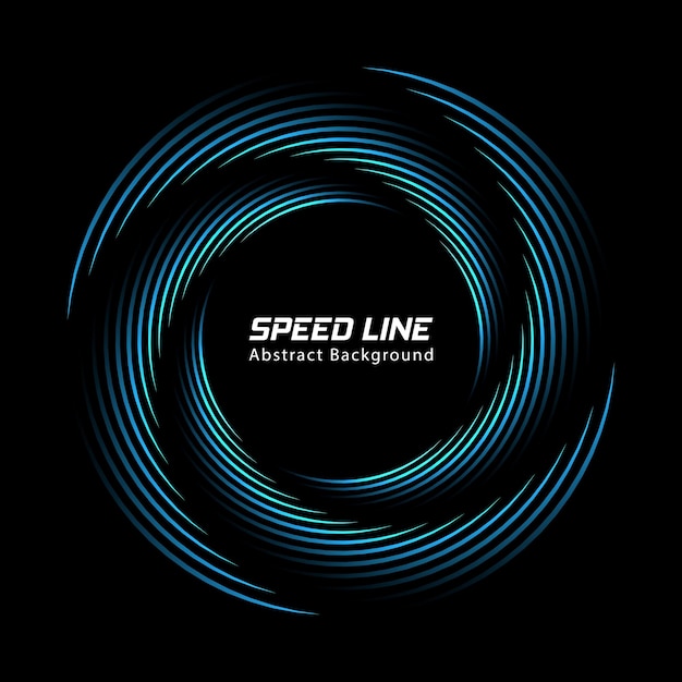 speed lines in circle shape technology round logo circular design element