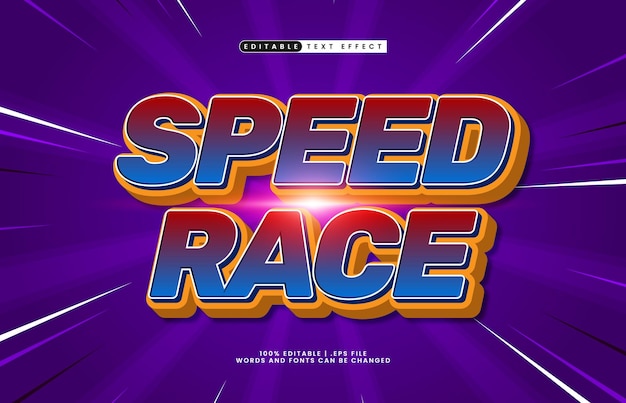 speed race editable text effect with a racing and speed text style