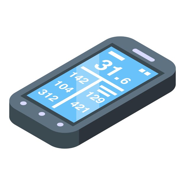 Speedometer bike computer icon isometric vector Distance race