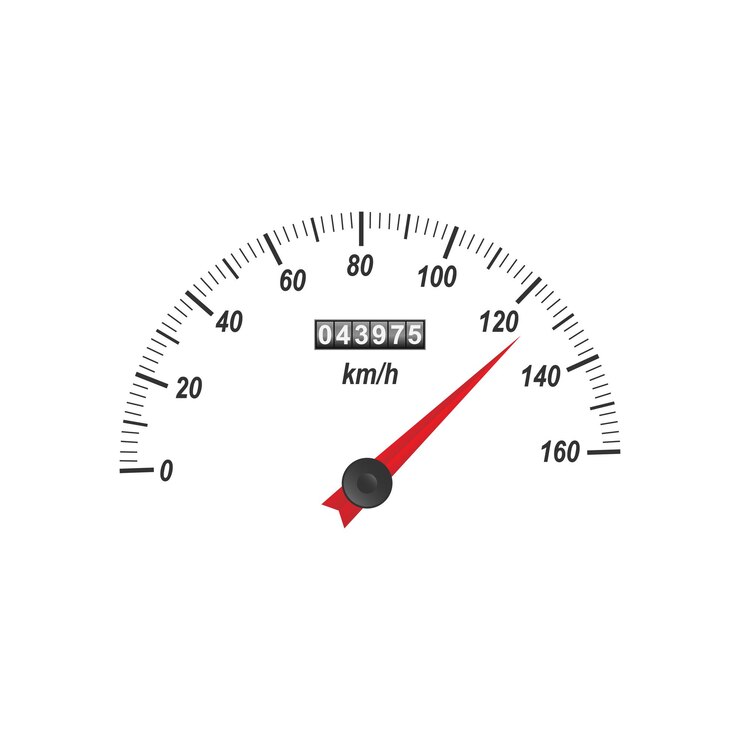 Vector speedometer icon engine power concept template