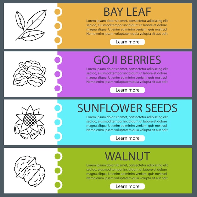 spices web banner templates set