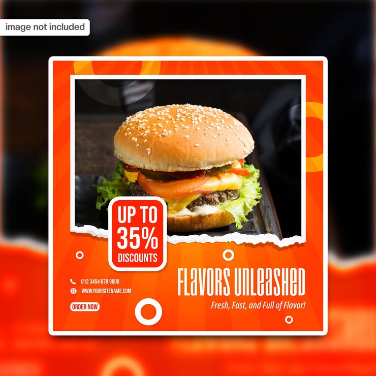 Spicy Fast Food promotional social media ad banner