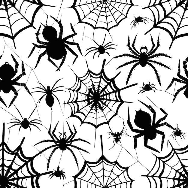 spider webs on a white background with spiders and spiders