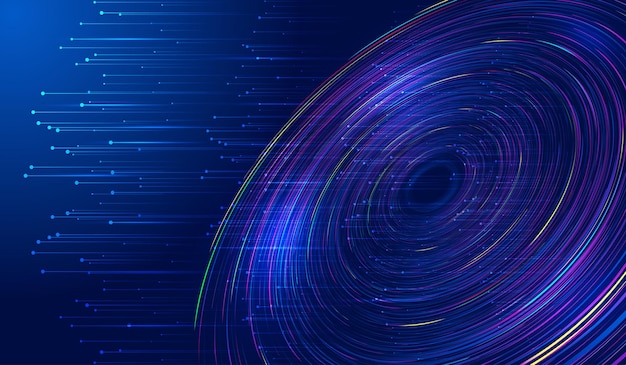 spiral coil emitting point line particle internet technology big data background