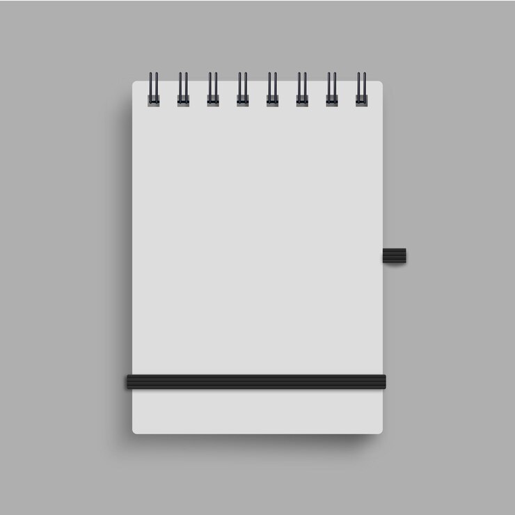Spiral notebook realistic mockup