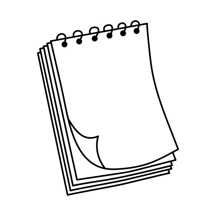 Spiral notepad in doodle style
