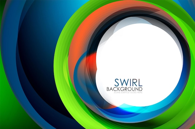 Spiral swirl flowing lines 3d effect abstract background vector digital business or techno motion template