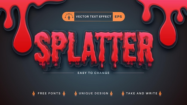 splatter pank editable text effect, font style
