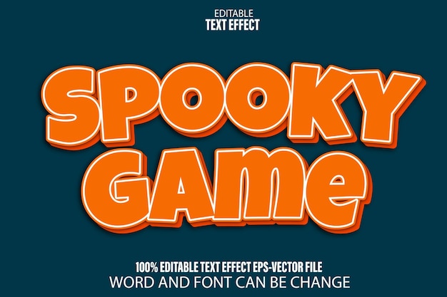 spooky game editable text effect flat gradient style