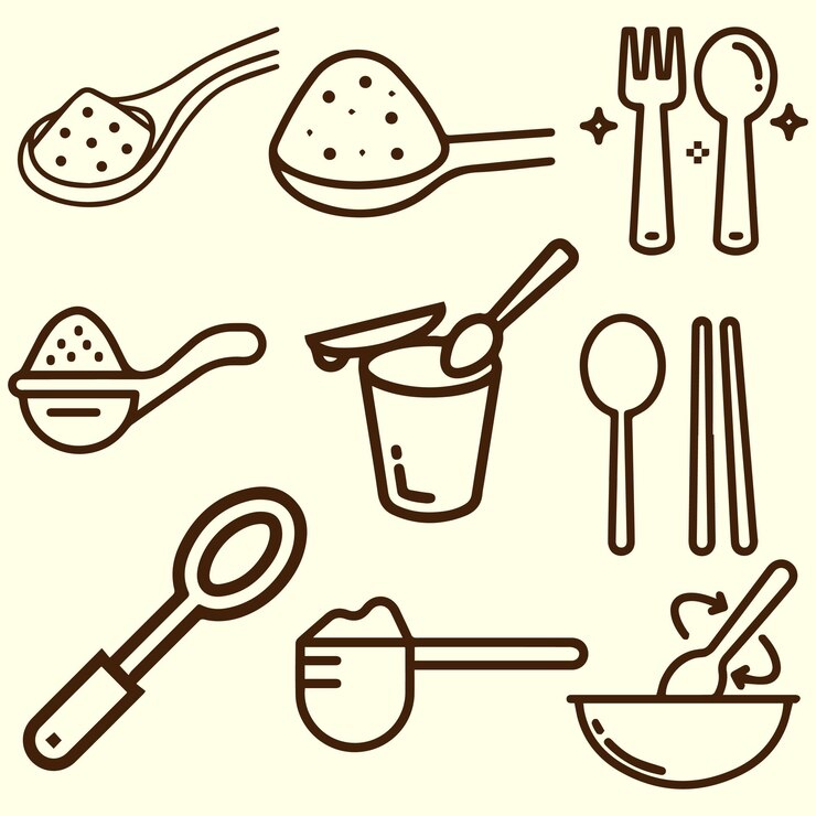 Vector spoon for kitchen elements vector