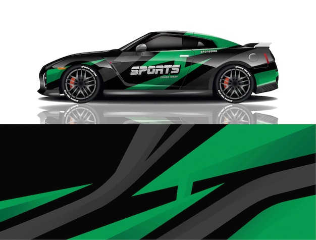 Sport car decal wrap design