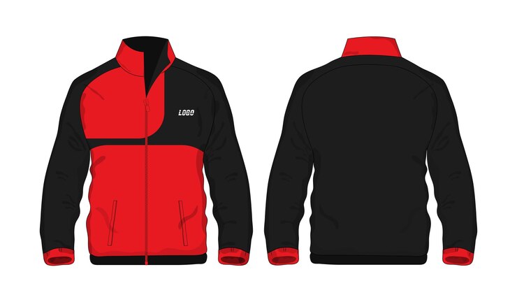 Sport Jacket Red and black template shirt for design on white background. Vector illustration