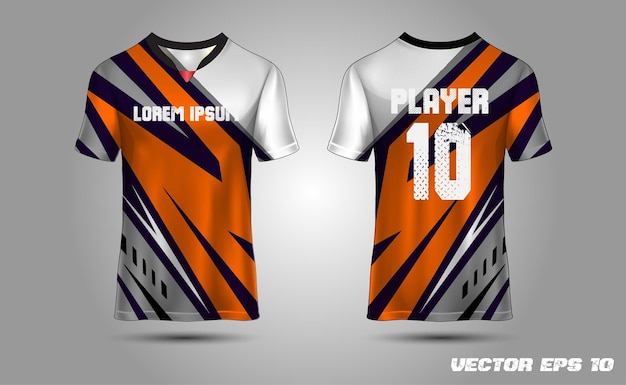 sport uniform tshirt vector abstract racing motif front and back eps 10