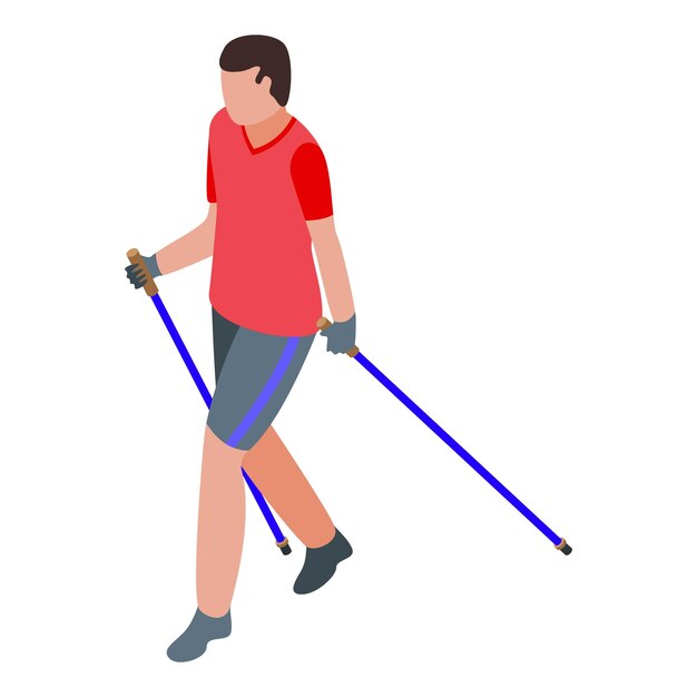 Sport walking trekking icon Isometric of sport walking trekking vector icon for web design isolated on white background