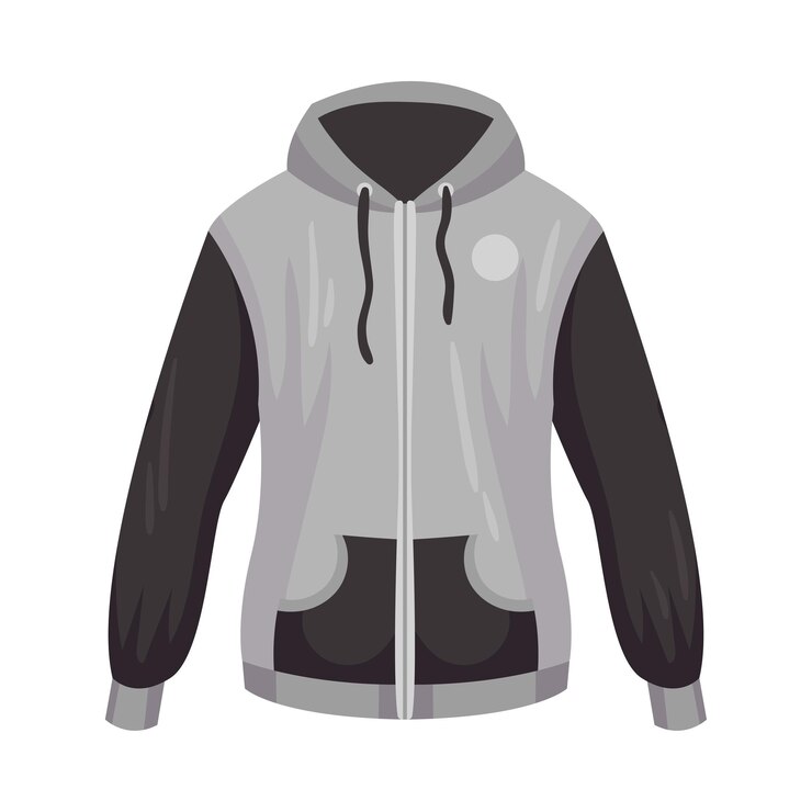 Vector sportive zippered track jacket with long sleeves vector illustration