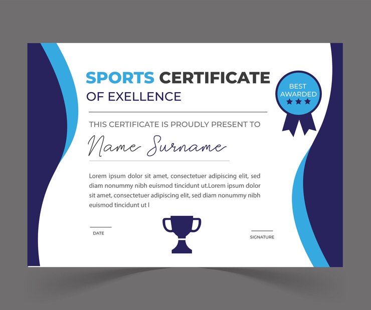 Sports Certificate of Excellence Award