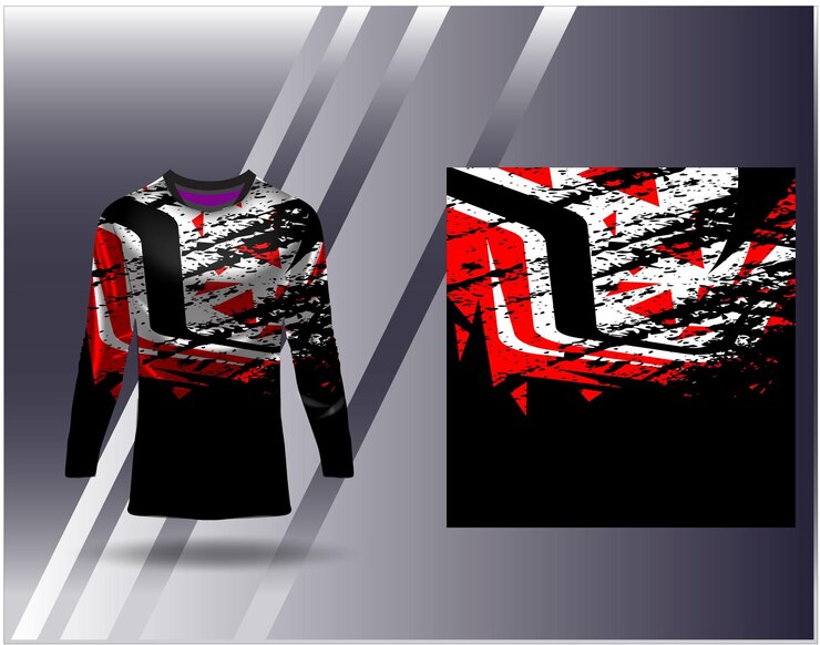 Sports jersey and tshirt template sports design for football racing gaming jersey vecto
