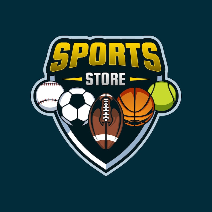 Vector sports store logo design vector editable template