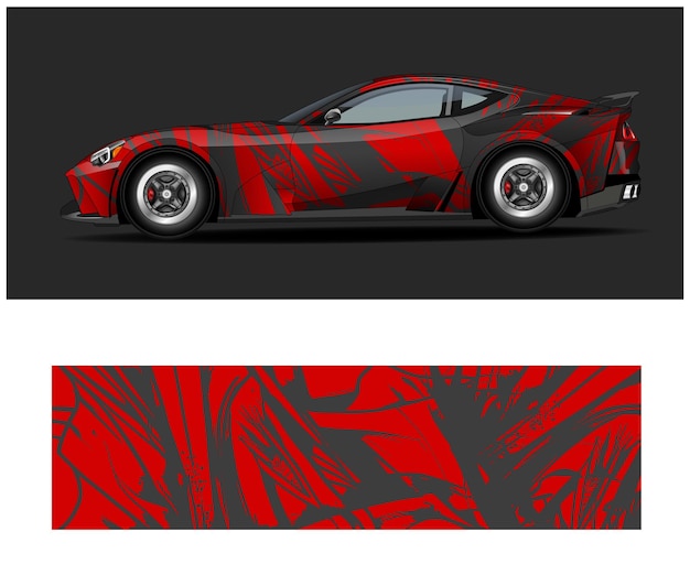 Sporty Racing Car wrap livery design vinyl sticker design in vector file