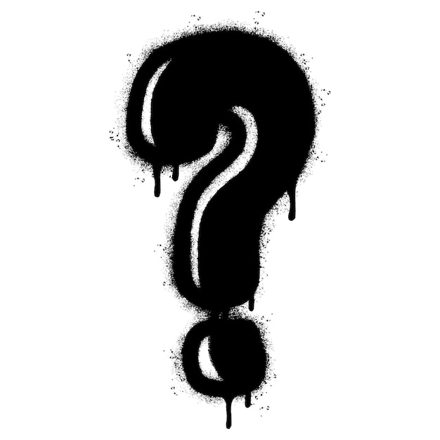 Spray Painted Graffiti Question Icon Sprayed isolated with a white background