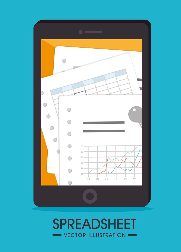 Vector spreadsheet design, vector illustration.