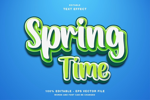 Spring Cartoon 3D Editable Text Effect