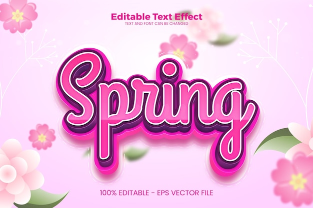 Spring editable text effect in modern trend style
