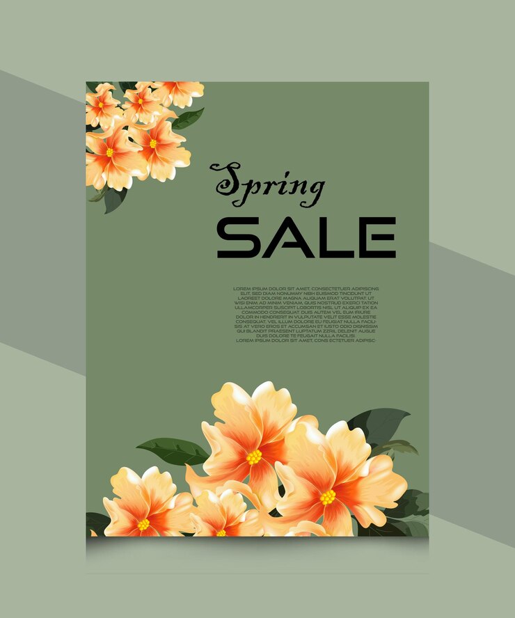 spring sale flyer design template