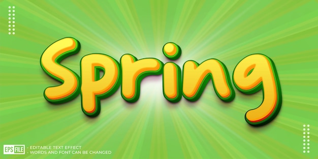 Spring text 3d style editable text effect