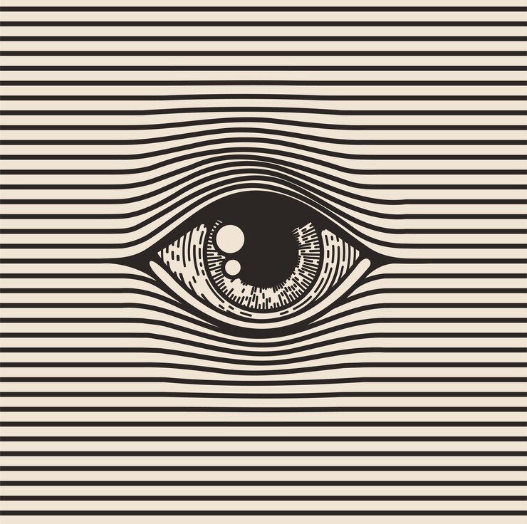 Vector spy eye vintage styled engraving illustration vector illustration