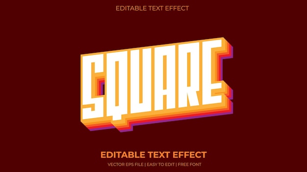 square editable text effect