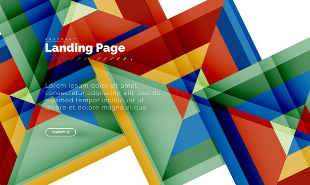 square shape geometric abstract background landing page web design template